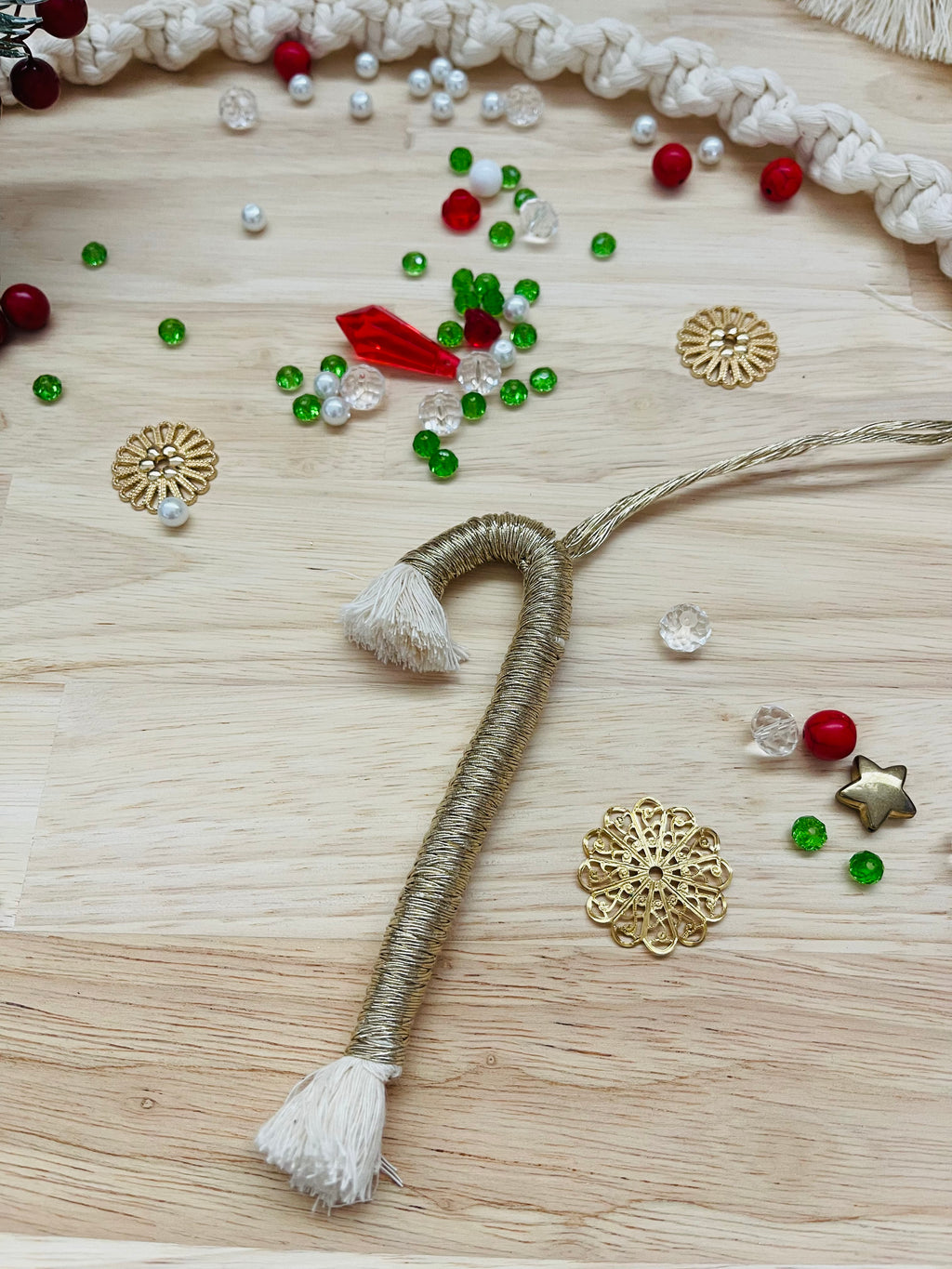 Christmas Ornament - Natural Gold Candy Cane