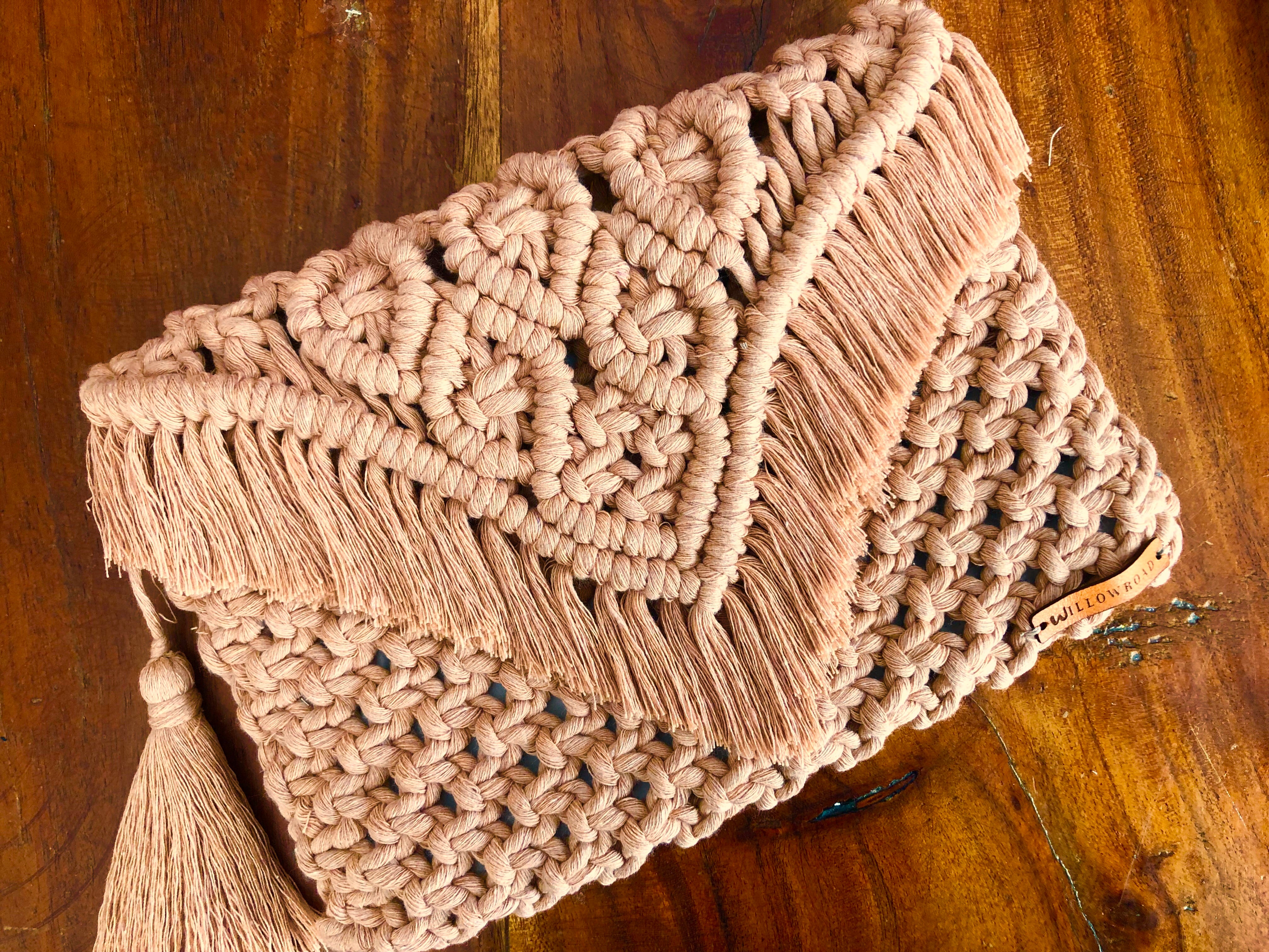 Boho Macrame Navy Wave Handmade Tote Bag - Buy ladies bag online | Handmade  gifts online | Home decor products online